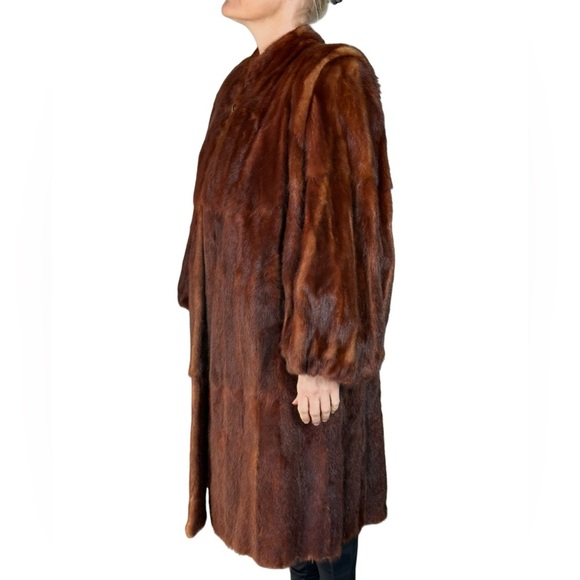 1940’s MINK RED R.J.& NEYMAR Exclusive Stylist LAC Runway 3/4th Length Natural - Picture 8 of 16